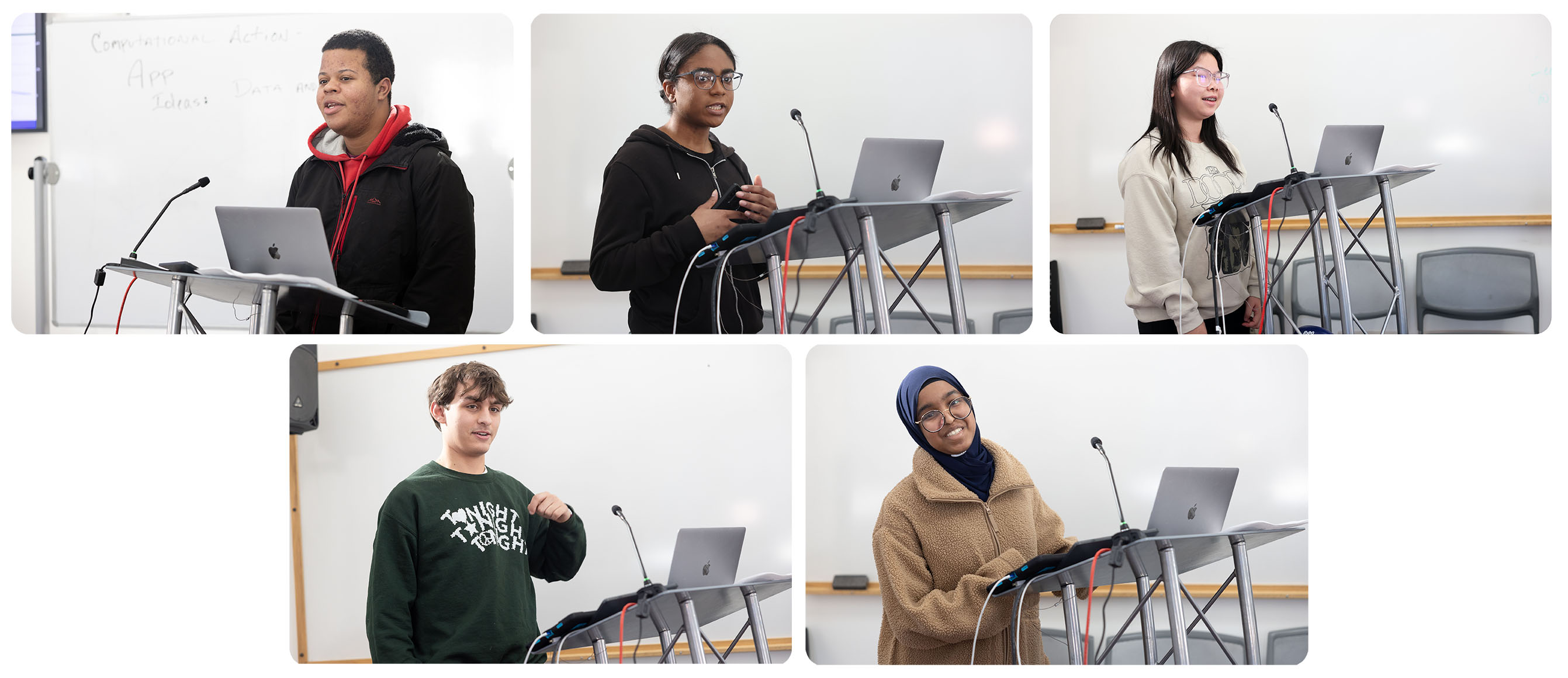 The workshop culminated in team presentations. Each student team shared a design idea for an app incorporating AI and data science.