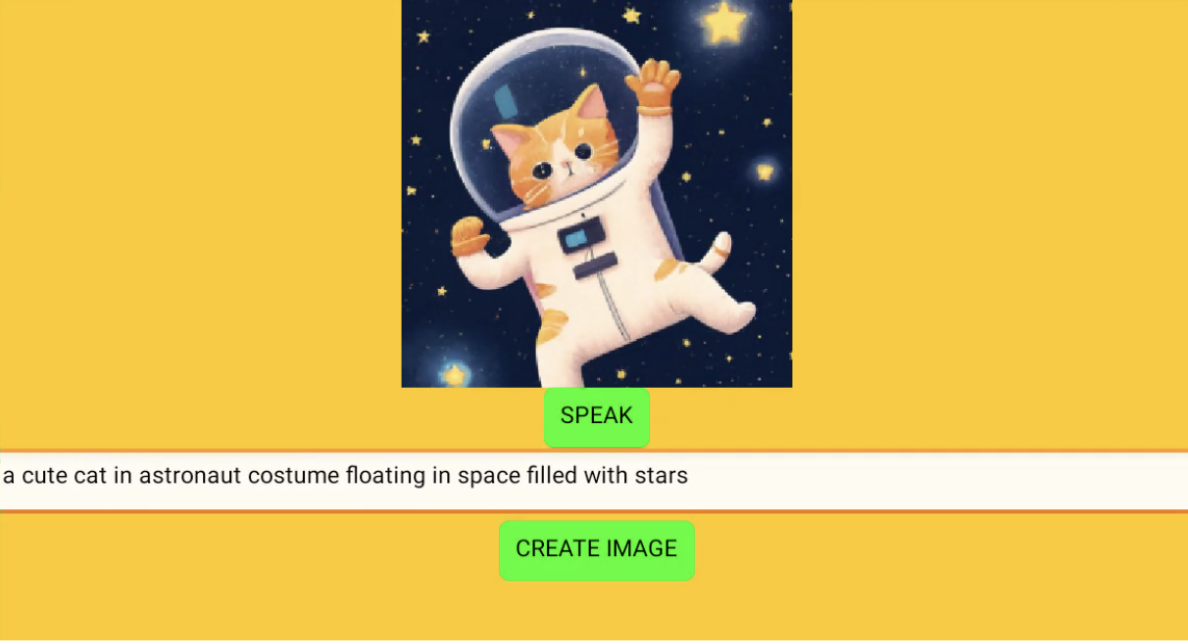 ImageBot showing astronaut cat
