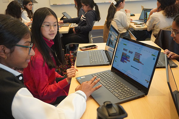 Technovation students block coding