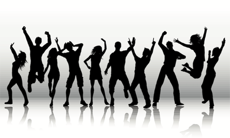 A clipart of people dancing