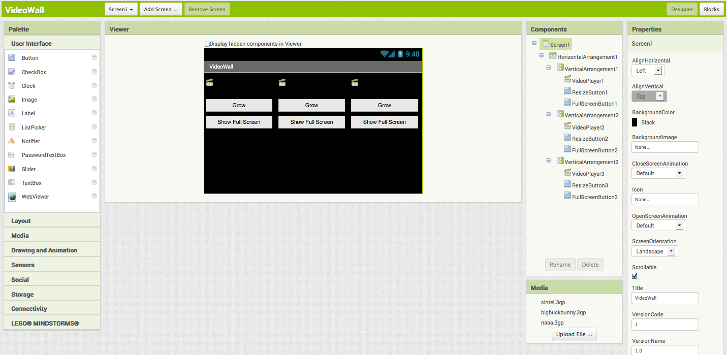 Videowall For App Inventor 2