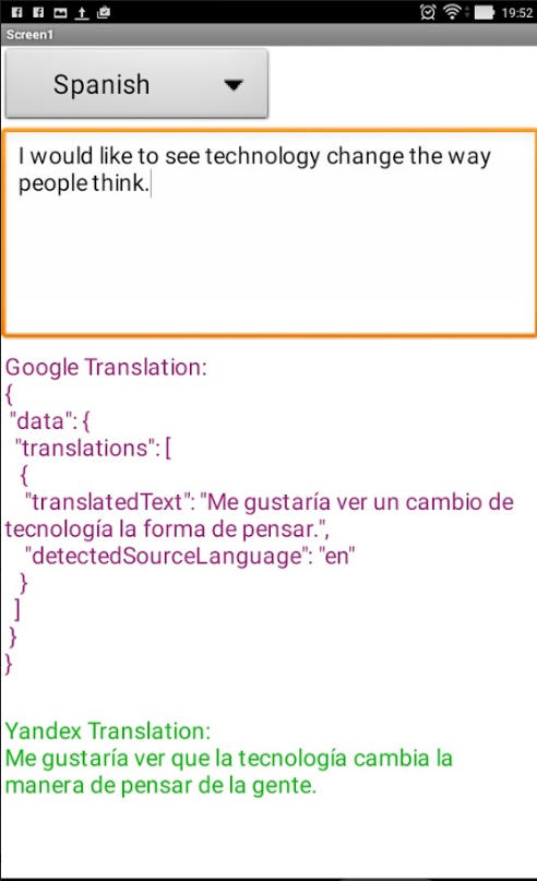 google translate api and app inventor