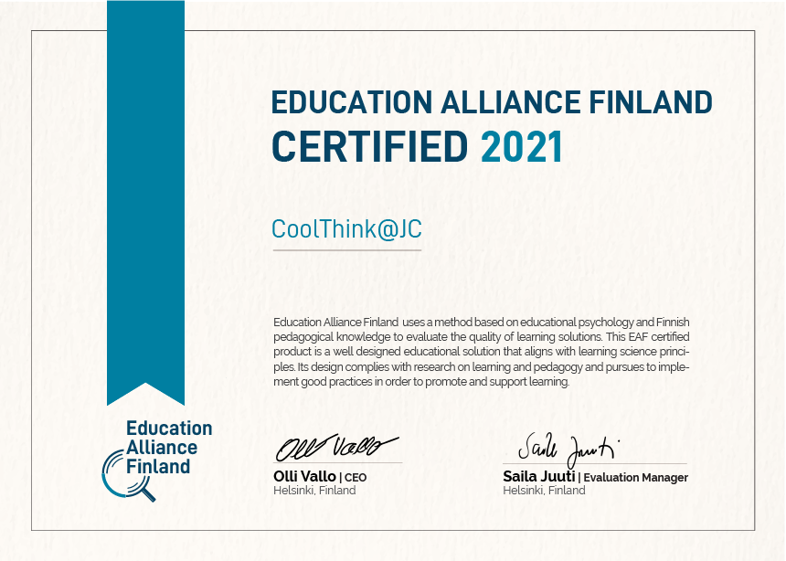 CoolThink EAF certificate