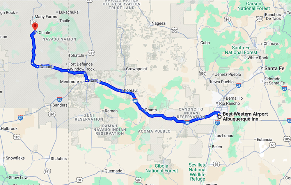 Boston to Albuquerque Map