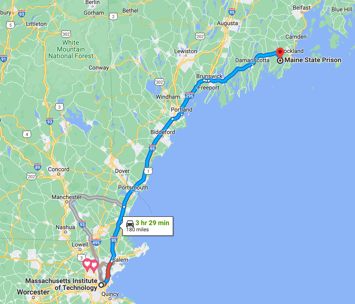 Maine travel route