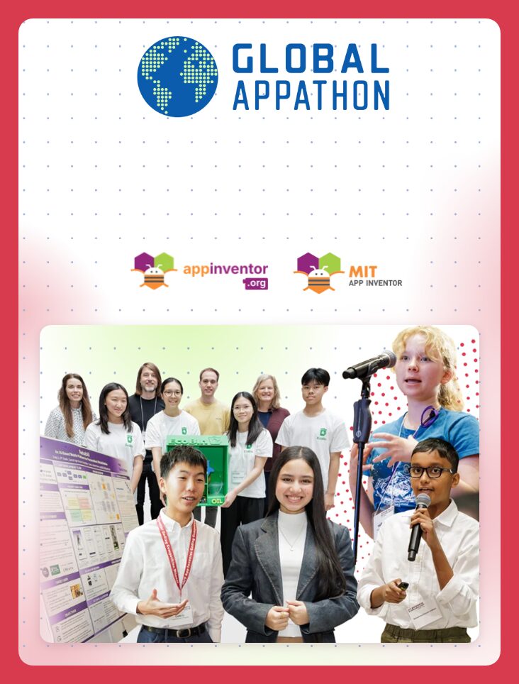 Global Appathon, from appinventor.org and MIT App Inventor. Students present the apps they built.